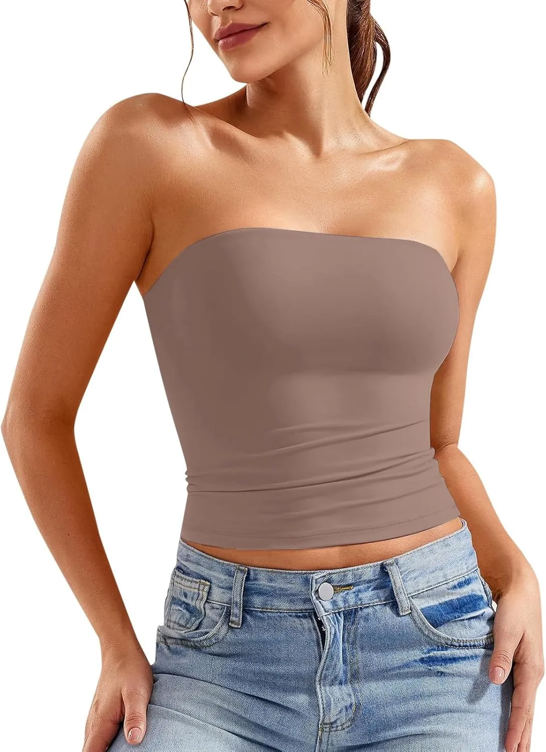 Women Y2K Backless Strapless Tube Tops Bandeau Sleeveless Tank Tops 2025 Summer Clothes Going Out