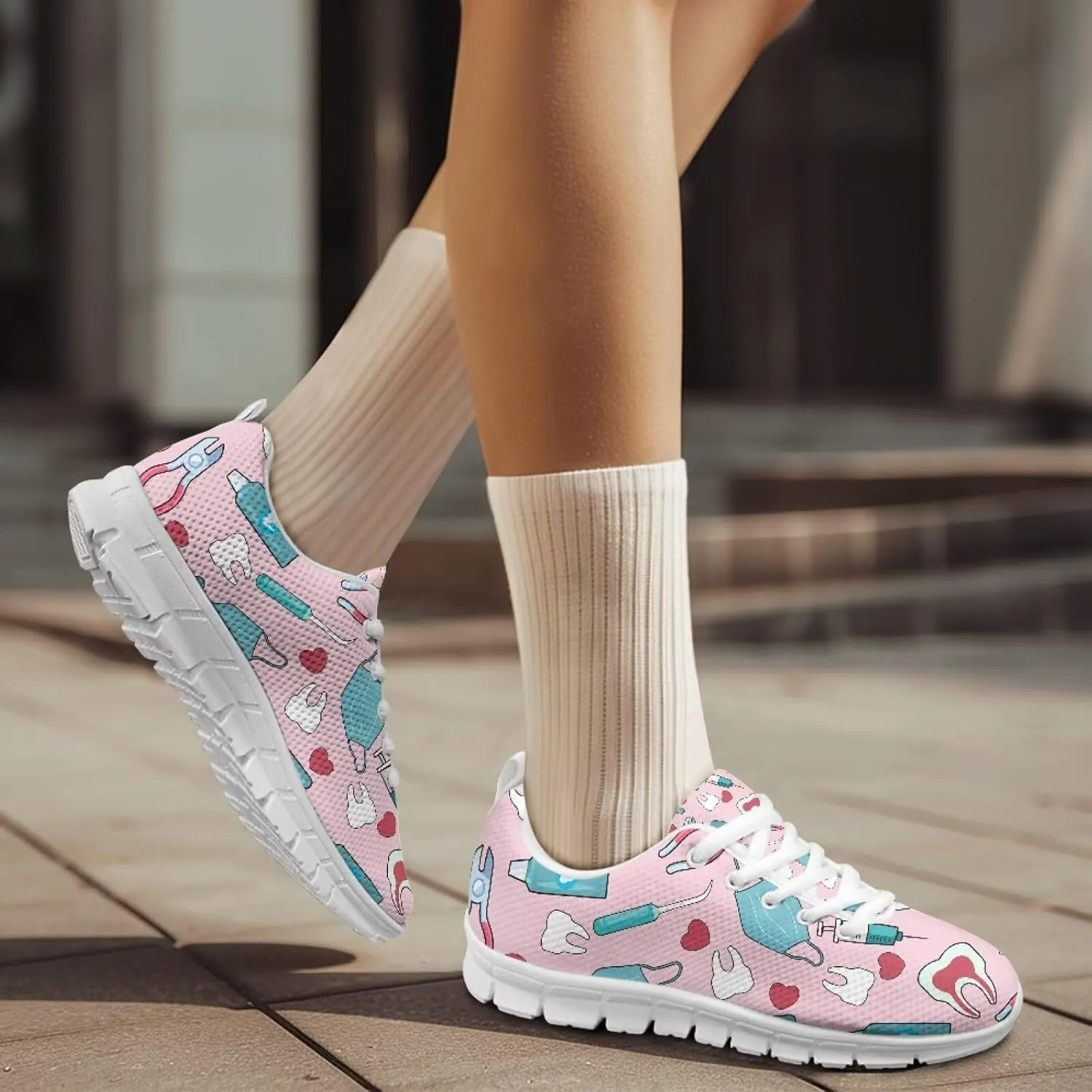 Women's Lightweight Running Shoes Breathable Tennis Shoes Non-Slip Workout Sneakers Fashion Athletic Trainers for Daily Gym Work Travel US Size5-12