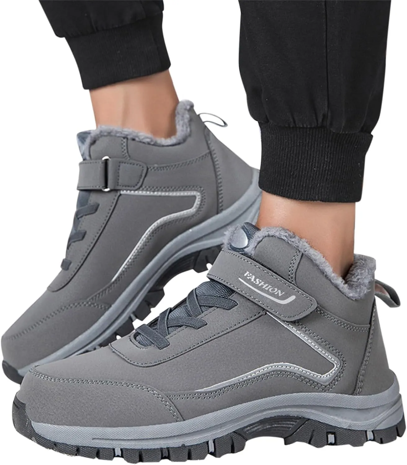 Work Boots for Men Cowboy Style Hiking Sneakers Warm Ankle Safety Shoes for Women Slip On Platform Sneakers Lightweight Safety Hike Grounded Footwear